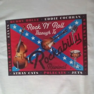 Buy Rockabilly Rock N Roll Printed T-Shirt Design - S/M/L/XL/2XL Stray Cats, Jets • 21.99£
