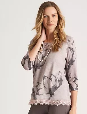 Buy AU S NONI B - Womens Winter Tops - Grey Tshirt / Tee - Elastane • 11.09£