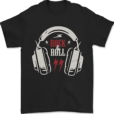 Buy Rock N Roll Headphones Music Mens T-Shirt 100% Cotton • 8.49£