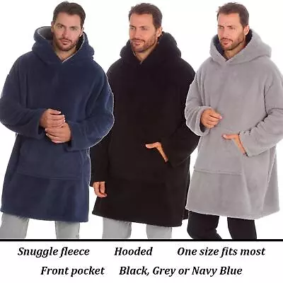 Buy Mens Adults Snuggle Fleece Oversized Hoodie Warm Winter Hoody • 19.95£