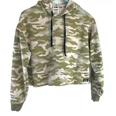 Buy Victoria's Secret PINK Camouflage Camo Cropped Hoodie XS Neutral VS • 13.23£