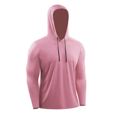 Buy Mens Long Sleeve Pullover Activewea Hoodies Sport Sun Block Tops Solid Col   • 13.64£