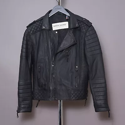 Buy BODA SKINS KAY MICHAELS Leather Jacket UK XL US L EU 42 Mens Black EXTRA LARGE • 249.99£