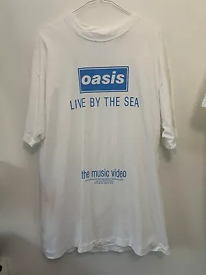 Buy Vintage Oasis  Live By The Sea  T-Shirt Large - Never Worn RARE 1995 White Tee • 182.27£