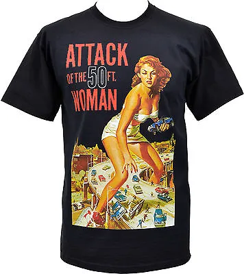 Buy Attack Of The 50ft Woman Mens T-Shirt Vintage B-Movie Horror Poster Pin-up S-5XL • 20.50£
