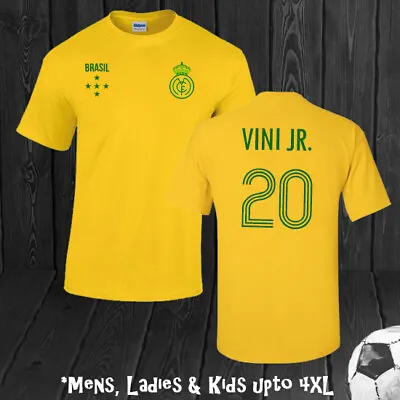 Buy Vinicius Jr Vini Jr Brasil Brazil Football T-shirt World Cup Ladies Kids Mens • 11.95£