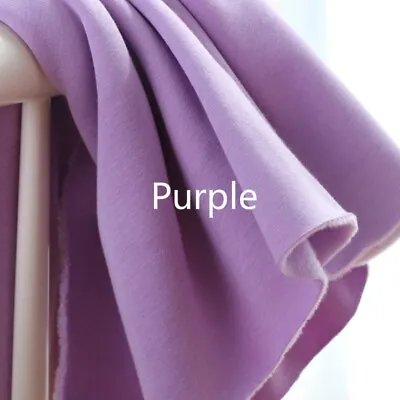 Buy 100% Pure Cotton Fleece Plush Fabric DIY Cloth Knit Thick Heavy Hoodie Coat Sew • 26.58£