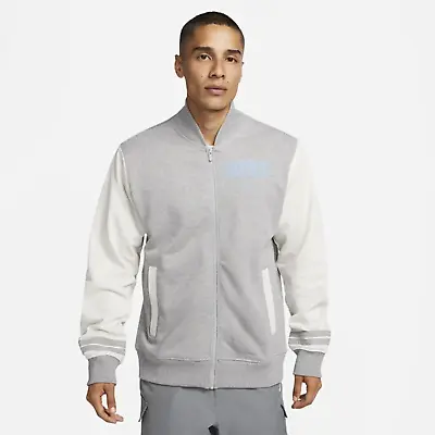 Buy Nike Varsity Fleece Jacket - Grey / White / Blue - Fd0479 063 - Uk Xl • 79.99£