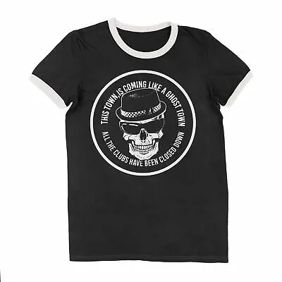 Buy Ghost Town Skull Logo The Specials Contrast Ringer Ska T-Shirt • 12.95£