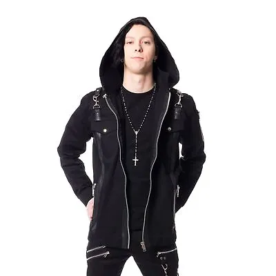 Buy Vixxsin Damian Jacket Mens Black Goth Emo Punk Alternative Zipped • 67.95£