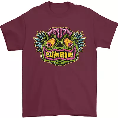 Buy Halloween Zombie Face Mens T-Shirt 100% Cotton • 10.48£