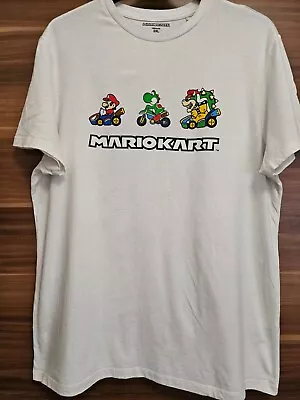 Buy Nintendo Mario Kart Official Men’s White T-shirt Size 2XL • 8£