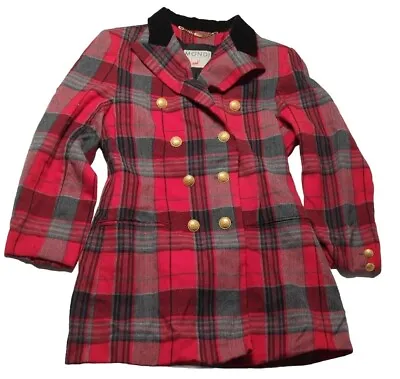 Buy Vintage Mondi Tartan Plaid Jacket Red And Black Women's Coat • 100.61£