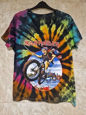 Buy Unisex Ty Dyed Iron Maiden Rock Band T-shirt Size Large • 9.99£