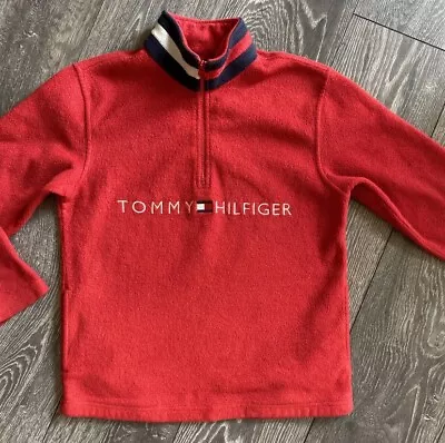 Buy Tommy Hilfiger Vintage Fleece Jacket, Size M, Fits UK 8, Red, Women’s, Genuine • 18.99£
