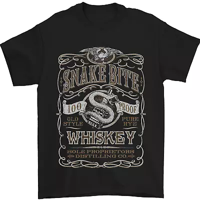Buy Snakebite Whiskey Whisky Biker Motorcycle Mens T-Shirt 100% Cotton • 8.49£