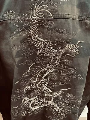 Buy Next Outerwear Camo Denim Jacket With Dragon Motif Back-Unique Size 6  • 20£