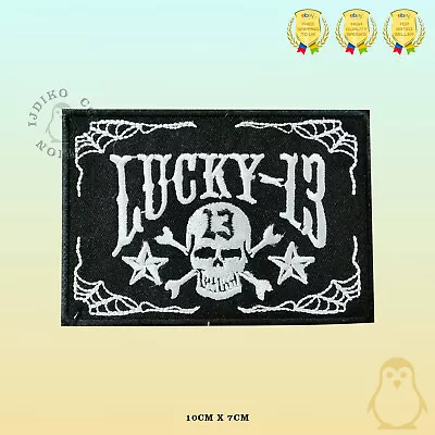 Buy Lucky 13 Biker Group Embroidered Iron On Sew On Patch Badge For Clothes Etc • 2.39£