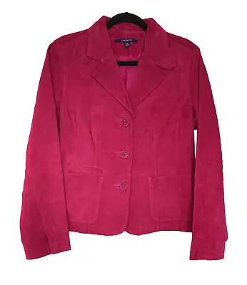 Buy Chadwick’s Suede Leather Jacket Blazer Berry Red Magenta Women’s Size 8P • 19.46£