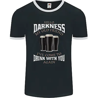 Buy Hello Darkness My Old Friend Funny Guiness Mens Ringer T-Shirt FotL • 11.99£