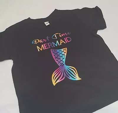 Buy Part Time Mermaid Tshirt Rainbow Age 3 - 13yrs And Ladies S - XXL Mermaid • 8.99£