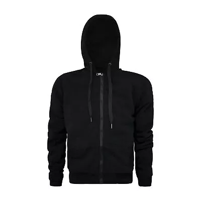 Buy Men's Plain Full Zip Hoodie Lined With Faux Fur (680) • 23.69£