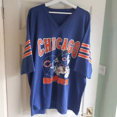 Buy Disney 1988 Chicago Bears Mickey Mouse Blue Vintage Mens T Shirt Size XXL Used  • 29.96£