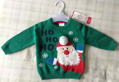 Buy Baby Cute Knitted Father Christmas/Santa 'Ho Ho Ho' Jumper ~ Boys/Girls ~ 0-3m • 2.99£