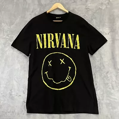 Buy Nirvana Mens Black Short Sleeve Crew Neck Band T-Shirt Tee Size XL • 14.99£
