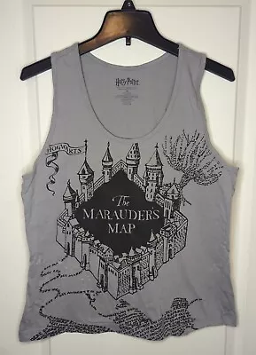 Buy Harry Potter | Marauder's Map Grey Tank Top Glow In The Dark Size XL. EUC. • 12.10£