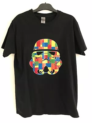 Buy Lego Stormtrooper T Shirt Mens Medium Black Gildan Heavy Cotton Graphic Print • 18.99£