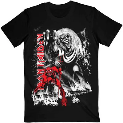 Buy Iron Maiden Number Of The Beast Jumbo Print Black T-Shirt OFFICIAL • 16.59£