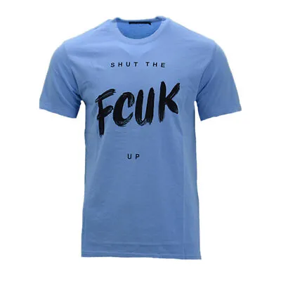 Buy French Connection Mens T Shirts Printed Cotton Short Sleeve Summer FCUK Blue • 8.99£