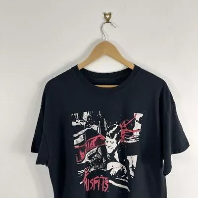 Buy Men’s Vintage The Misfits Bullet JFK Rock Graphic Black XL T-Shirt • 40£