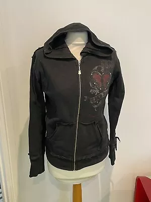 Buy Ladies Hard Rock Cafe Zip Fitted Hoodie Spellout Gc Says Small • 9.99£