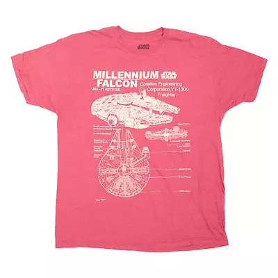 Buy STAR WARS Millennium Falcon Mens T-Shirt Red XL • 8.99£