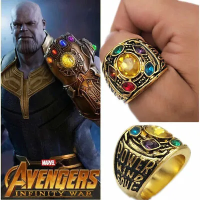 Buy Avengers Infinity War Thanos Power Ring Infinity Gauntlet Jewelry Cosplay Gift • 4.99£