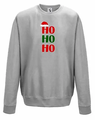 Buy Christmas Jumper Sweater Ho Ho Ho Santa Hat Xmas Jumper Adult Teen Kid Sizes • 14.99£
