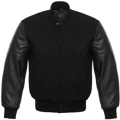 Buy SJI Sports King Letterman Bomber Varsity Jacket Leather-Sleeve Premium Quality • 95£