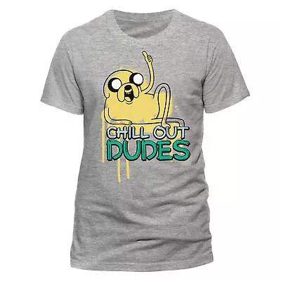 Buy Officially Licensed Adventure Time 'Chill Out Dudes' Men's Grey T-Shirt • 15.95£