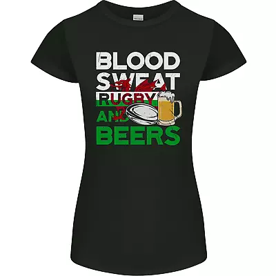 Buy Blood Sweat Rugby And Beers Wales Funny Womens Petite Cut T-Shirt • 9.99£