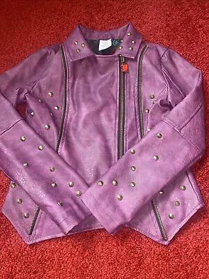 Buy Disney Store Descendants Mal Purple Faux Leather Jacket Age 9-10 • 30£