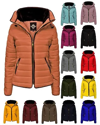 Buy Ladies Jacket Coat Women' Fur Collar New Quilted Puffer Warm Padded Bubble 6-5XL • 21.99£