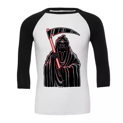 Buy Vader Reaper 3/4 Sleeve Baseball Tee Mens Casual Raglan Crew Neck T-Shirt Top • 23£