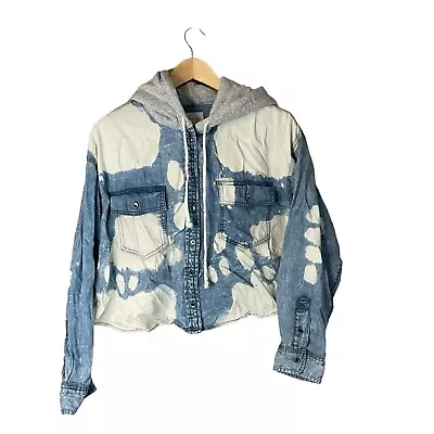 Buy American Eagle Denim - BLEACHED WASH Sweatshirt Hoodie Jacket Size Large • 14.48£