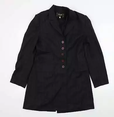 Buy Elsa Malur Womens Grey Striped Jacket Size 40 • 9.50£
