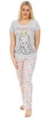Buy Womens  Disney Dumbo Dream Big Ladies Long Pyjama Set Uk Sizes 8 To 20 W22 • 19.99£