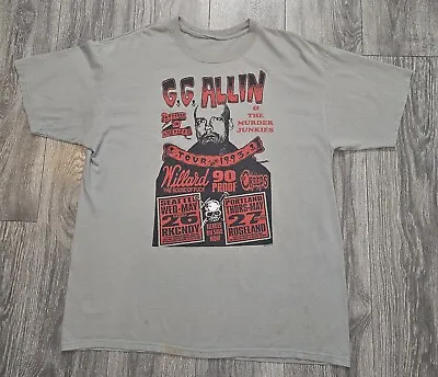 Buy Vintage 1993 GG ALLIN And The Murder Junkies Tour T Shirt Mens Size L Distressed • 67.24£