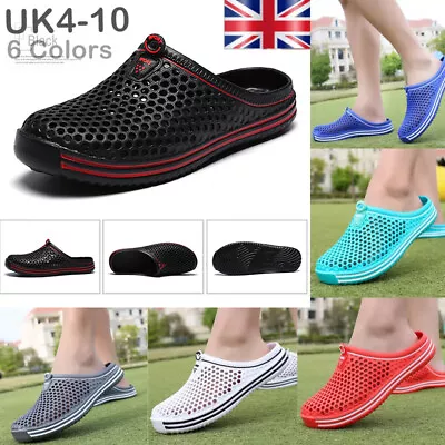 Buy Men Women Garden Slip On Slippers Clogs Beach Sandals Casual Flat Shoes UK 4-10 • 6.88£