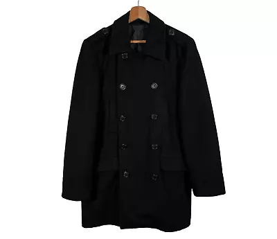 Buy Billy London Coat Wool Blend Mens Size Small 44 Chest Lined Black Casual • 27.94£